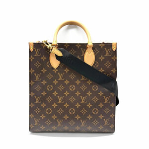 Louis Vuitton 2way Handbag Crossbody Monogram Sac Plat Canvas Brown